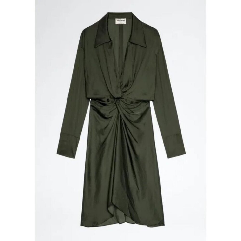Zadig & Voltaire Rozo Dress Khaki Size Small